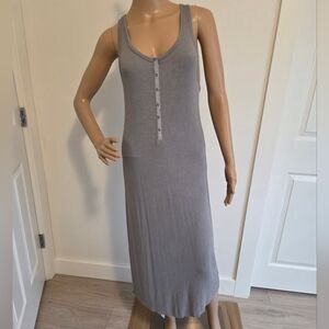 Splendid Grey Raven Henley Midi Dress